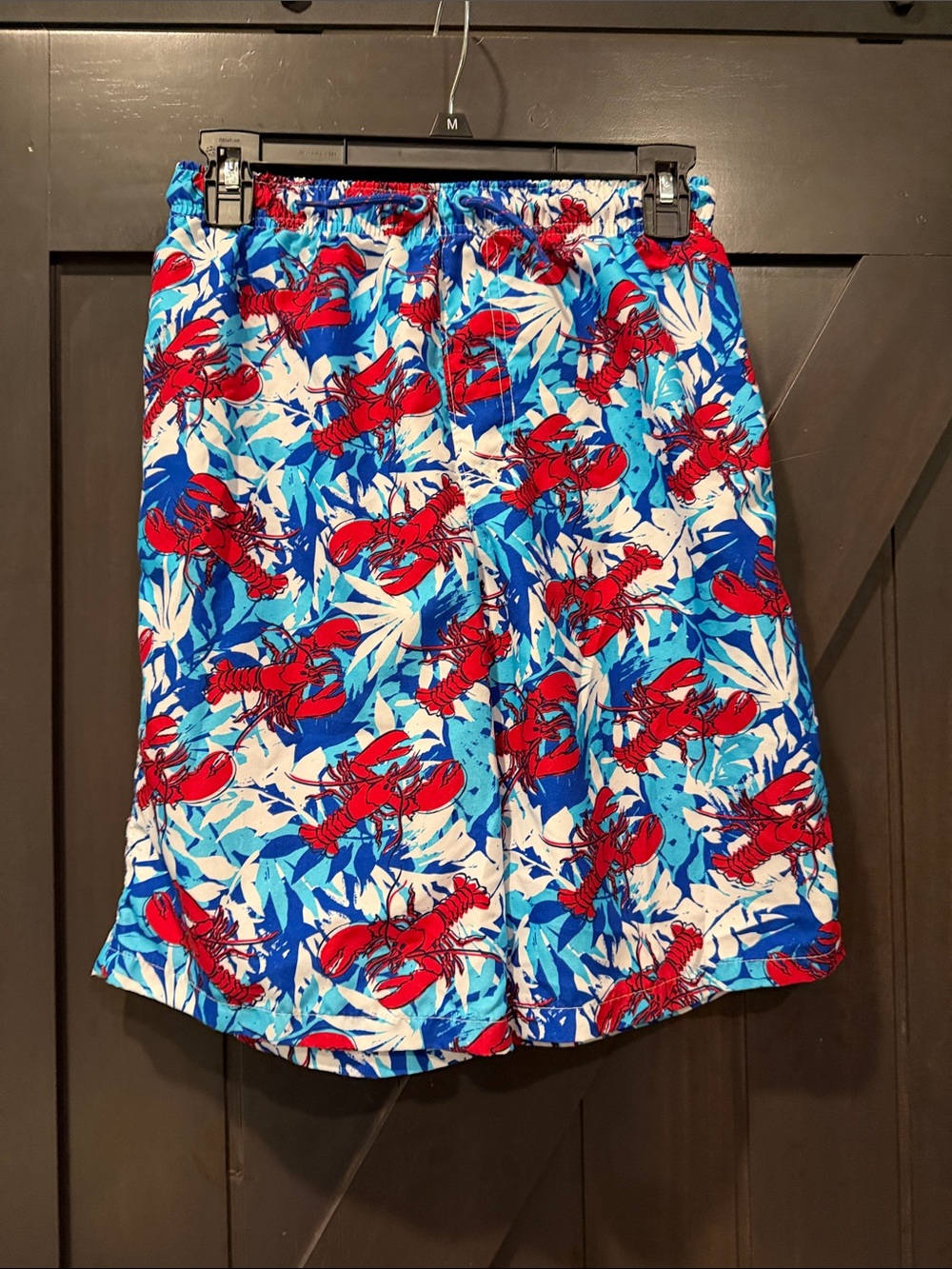 *4/$20 wonder nation Blue Swim Trunks with Red Lobster Print